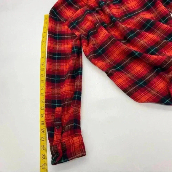 L. L. Bean Signature Flannel Button Down Top Multicolor Plaid Size Small - Picture 10 of 10